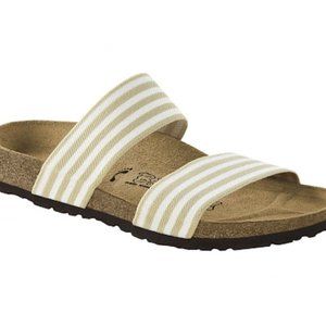 Birkenstock Birki's Curacao Sandal in Beige/White Stripe - GUC- Size 40